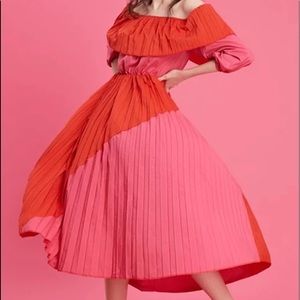 Maxi Dress two tone Red and Pink